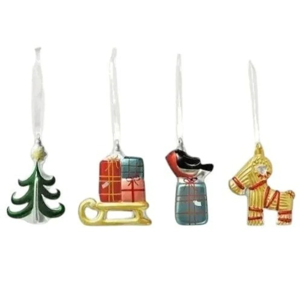 IKEA VINTERFINT Glass Xmas Ornaments –‎ Collector's Set of 4 – Discontinued